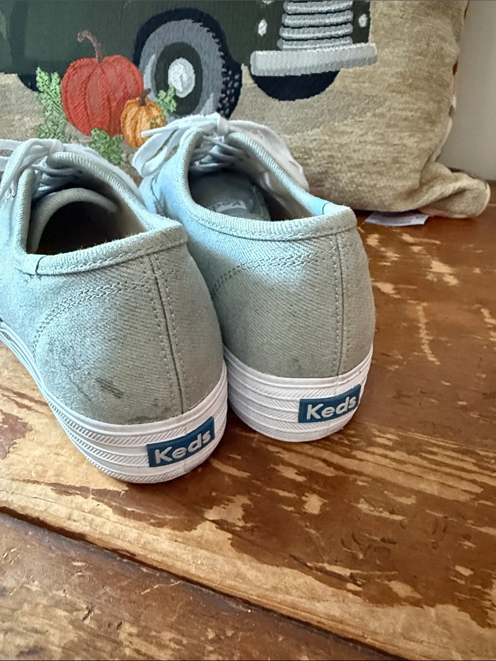 Keds Triple Metallic linen platform sneakers 8.5